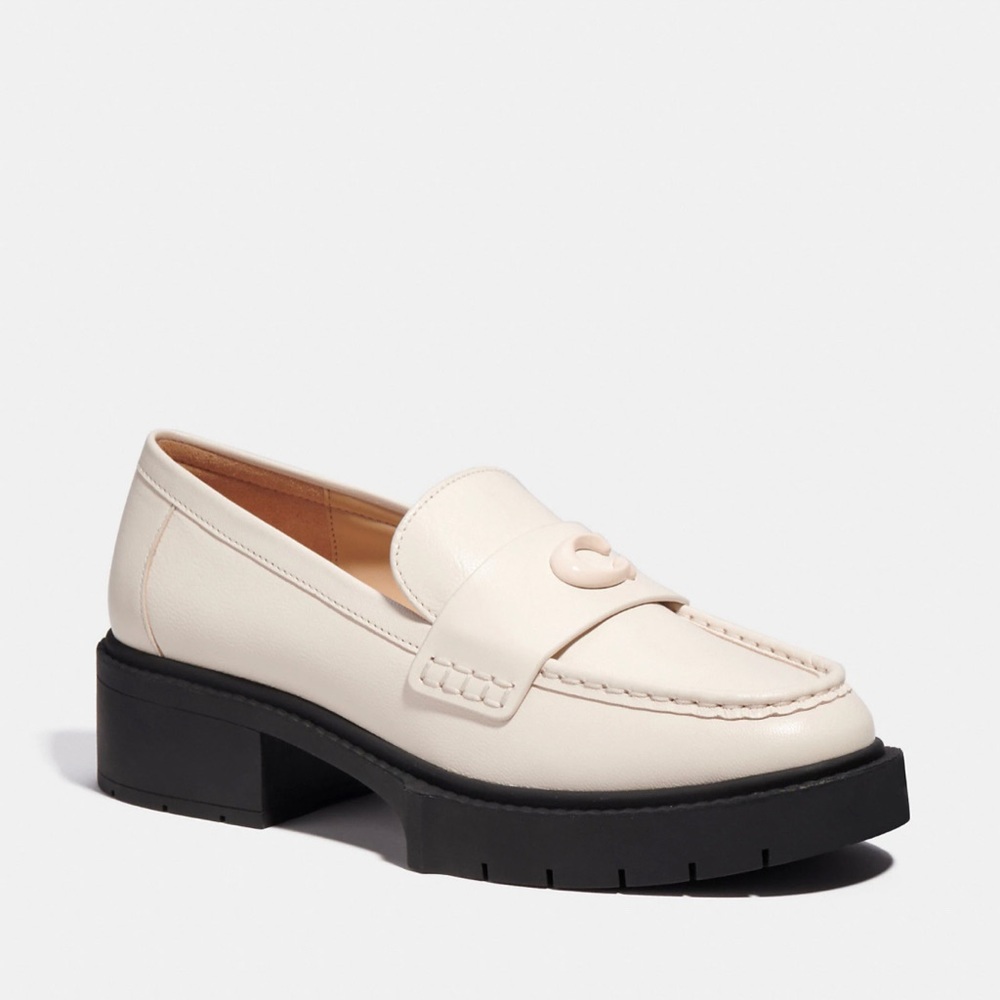 Coach Leah loafer in white (chalk). Size 7